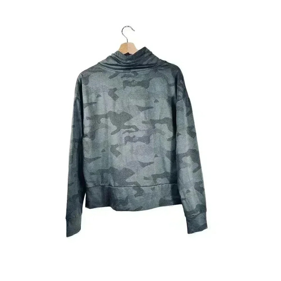 Mondetta Performance Camo Hoodie Gray Womens Medium Thumb Holes Kangaroo Pocket - Picture 2 of 8